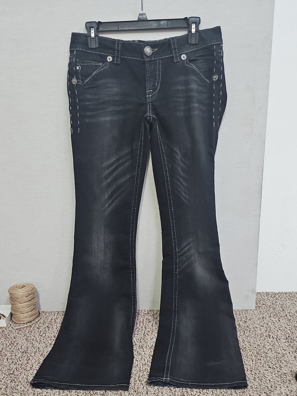 MEK DENIM LYON BLACK DISTRESSED WASH JEANS BFPM-07-120